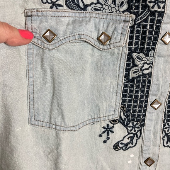 New Free People x We the free Western Wear Cutoff Top sz Small (fits Medium) - Picture 10 of 17